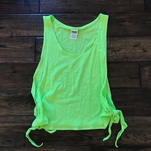 Victoria's Secret PINK Neon Green Cutout Tank (S)